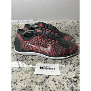 Nike Free 4.0 Flyknit Black Red Multicolor Men Sneaker Shoes 717075-008 Size 12
